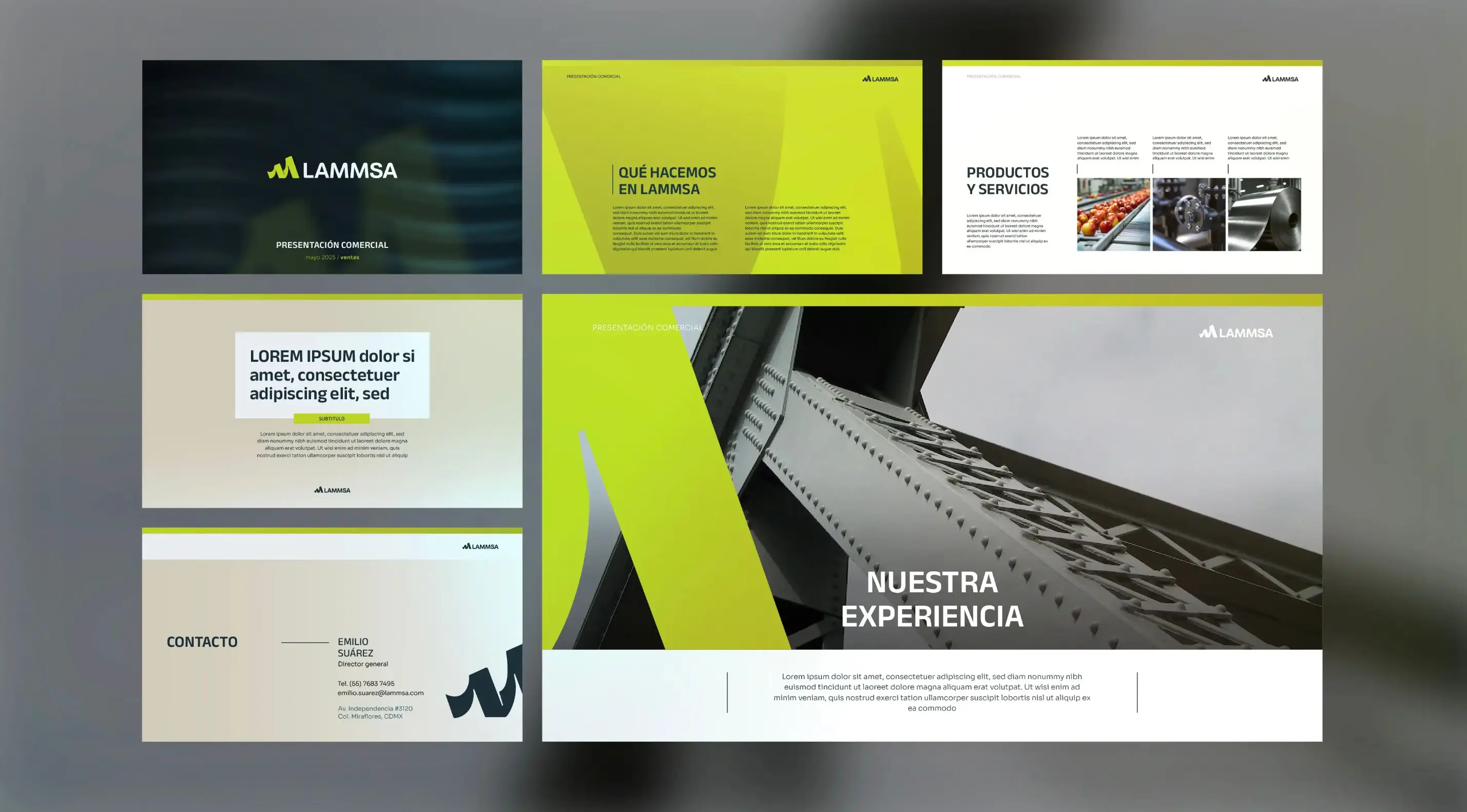 Identidad, tipografías, colores y aplicación del sistema visual de LAMMSA hecho por Agencia Seis Grados.